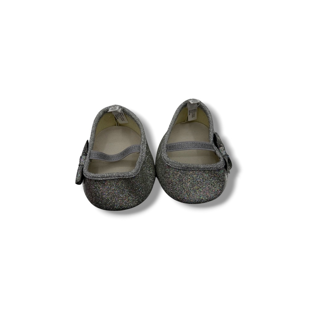 Build-A-Bear Mary Jane Flats Plush Toy Accessory OS Silver Glitter Bow‎ Shoes